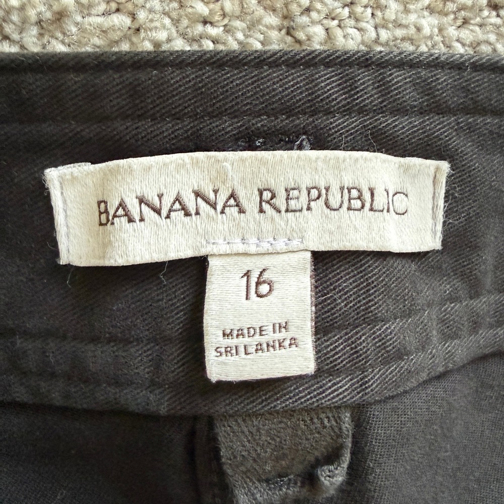 Banana Republic Black High Rise Wide Leg Lightweight Stretch Cotton Pants 16 - Picture 8 of 12